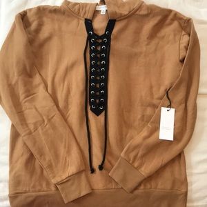 NWT Mustard/gold hooded sweatshirt